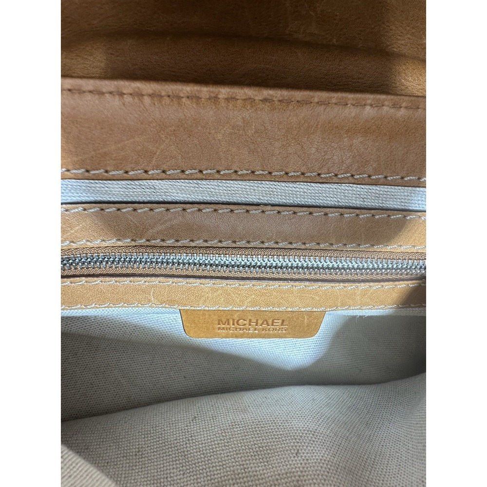 Michael Kors Vintage Astor Leather Purse & Wallet set Caramel Colored w. Silver - Picture 11 of 12